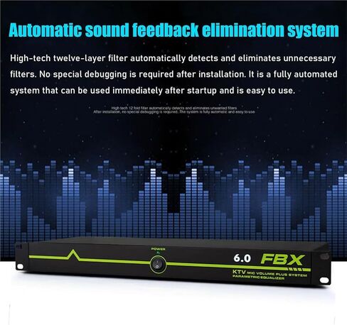 Feedback Suppressor, 6-in-6 Out Microphone Anti-Howling Feedback Frequency Shifter, Level 5 Digital Anti-Squealing, Microphone Stage Ktv Effector, for Performance Stage, Audio Processor in Saudi Arabia