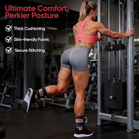 FitBeast Ankle Straps for Cable Machines Women, Glute Kickback Ankle Strap Set with Gym Handles for Cables & Ankle Cable Straps for Workout - Gym Attachments for Cable Machine, Full Body Workout in Kuwait