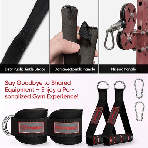 FitBeast Ankle Straps for Cable Machines Women, Glute Kickback Ankle Strap Set with Gym Handles for Cables & Ankle Cable Straps for Workout - Gym Attachments for Cable Machine, Full Body Workout in Kuwait