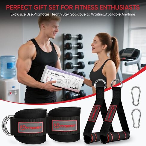 FitBeast Ankle Straps for Cable Machines Women, Glute Kickback Ankle Strap Set with Gym Handles for Cables & Ankle Cable Straps for Workout - Gym Attachments for Cable Machine, Full Body Workout in Kuwait