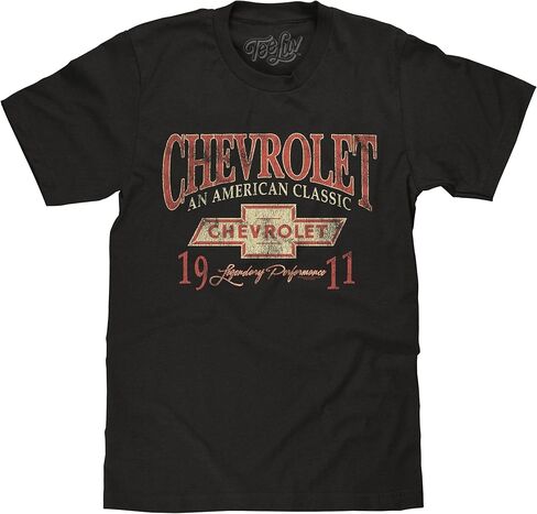 Tee Luv Men's Chevrolet an American Classic T-Shirt - Chevy 1911 Car Logo Shirt in Saudi Arabia