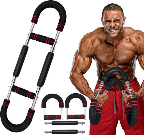 Latest-Gen Twister Arm Trainer, 40-100lb Adjustable Power Spring Workout Bar, Forearm Triceps Chest Exerciser Strengthener, Detachable Portable Home Fitness Equipment for Enhancing Upper Body Muscle in Saudi Arabia