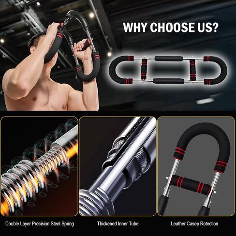 Latest-Gen Twister Arm Trainer, 40-100lb Adjustable Power Spring Workout Bar, Forearm Triceps Chest Exerciser Strengthener, Detachable Portable Home Fitness Equipment for Enhancing Upper Body Muscle in Saudi Arabia