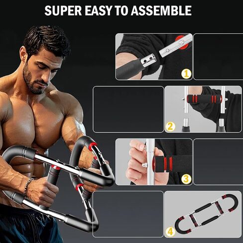 Latest-Gen Twister Arm Trainer, 40-100lb Adjustable Power Spring Workout Bar, Forearm Triceps Chest Exerciser Strengthener, Detachable Portable Home Fitness Equipment for Enhancing Upper Body Muscle in Saudi Arabia