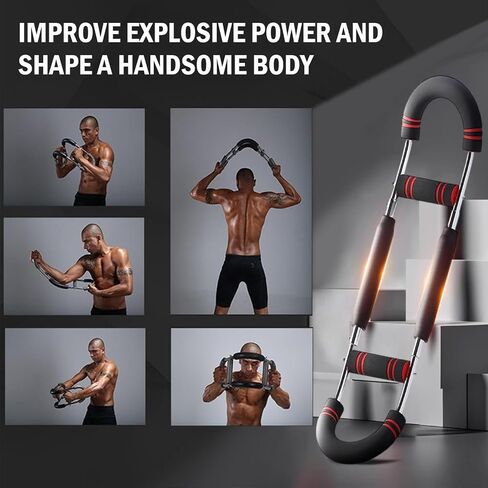 Latest-Gen Twister Arm Trainer, 40-100lb Adjustable Power Spring Workout Bar, Forearm Triceps Chest Exerciser Strengthener, Detachable Portable Home Fitness Equipment for Enhancing Upper Body Muscle in Saudi Arabia