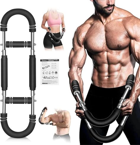 Twister Arm Trainer, Adjustable Spring Chest Expander and Forearm Strengthener, Triceps, Biceps, Shoulder, Back & Thigh Workout bar Equipment, Portable Upper Body Exerciser for Home Fitness in Saudi Arabia
