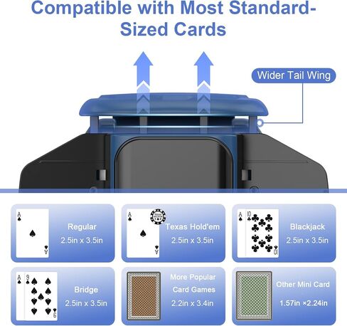 BEE&FLOWER Card Shuffler - Rechargeable Electric Card Shuffler with Auto-Stop & 2600mAh Battery, Low Noise Automatic Card Shuffler 1-2 Decks for UNO, Poker, Blackjack, Phase 10 | Black & White in Kuwait