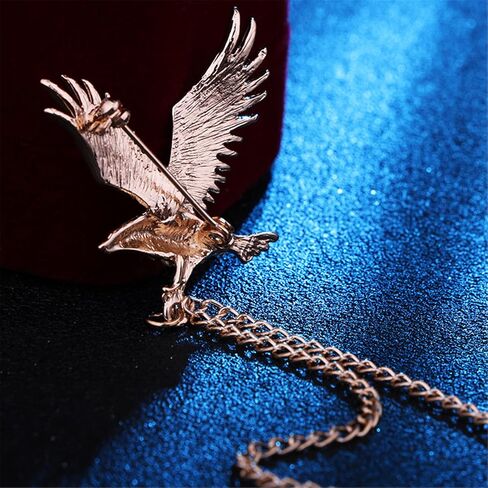 WCRAZYE Shiny Rhinestone Metal Feather Lapel Pin Angel Wings Tassel Chain Brooch Collar Pins for Women Girls Men's Animal Eagle Pin Suit Sweater Shawl Coat Breastpin Accessories in Saudi Arabia