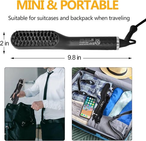 Beard Straightener w/Beard Balm & Beard Growth Oil & Beard Guide E-Book,Upgraded 3 in 1 Hair Straightener Brush Beard Straightening Comb,Unique Stocking Stuffers Gifts for Men Him Husband in Saudi Arabia