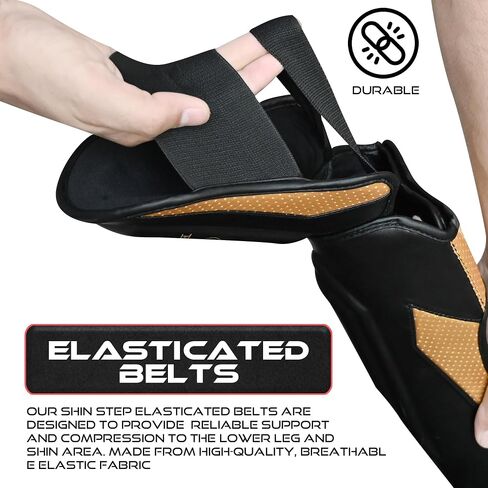 BEAST RAGE MMA Martial Arts Shin Guards for Kickboxing Adjustable Muay Thai, Padded Martial Arts Shin Pads Leg Guard with Instep Sleeves MMA Training BJJ Karate Boxing Taekwondo in Kuwait