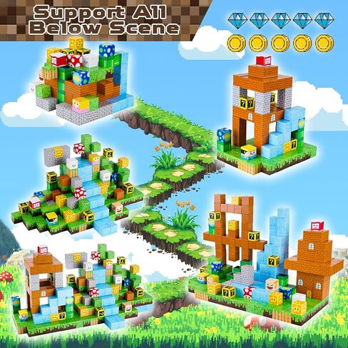 الكتل المغناطيسية-100 مساءً لبنات البناء المغناطيسية تكديس مكعب مغناطيسي ، مجموعة غابات العالم ، ألعاب Montessori الحسية للأطفال الفتيات الفتيات 3 4 5 6 7 8 9 10 هدايا عيد ميلاد عيد الفصح in Kuwait