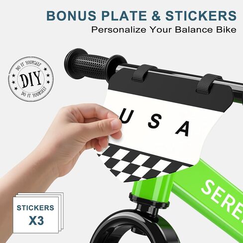 دراجة الرصيد الصغار Sereed Balance Bike 2 سنة ، و 12 بوصة No Dedal Kids Toy Toy Bike لمدة 2-5 سنوات ، والتعديل الخالي من الأدوات ، وهدية للفتيات 2-3 ، تخصيص صفيحة مع ملصقات 3pcs (أبيض) in Saudi Arabia