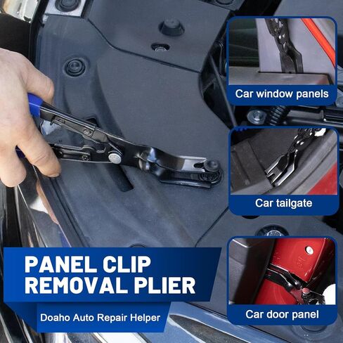 مجموعة كماشة دبوس دفع مكونة من قطعتين، مجموعة أدوات إزالة مشبك السيارات 30 درجة و80 درجة لتنجيد السيارات وتقليمها - كماشة إصلاح الجسم المحملة بنابض للمثبتات البلاستيكية والمسامير والموصلات الكهربائية - أسود in Kuwait