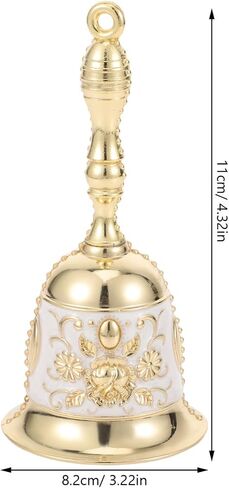 Hemoton Hand-Rock Bell - Vintage Metal Dinner Bell for Restaurants Schools and Home Use Retro Service with Comfortable Grip and Unique Design in Saudi Arabia