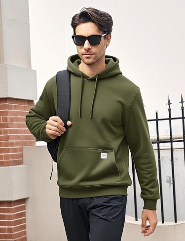 MAGCOMSEN Heavy Hoodies for Men Pullover Casual Fashion Sweatshirts Thermal Athletic Drawstring Hoody with Kanga Pocket in Saudi Arabia