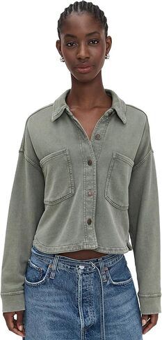 Z SUPPLY Women's All Day Cropped Faux Suede Jacket, Coconut, Tan, M in Kuwait