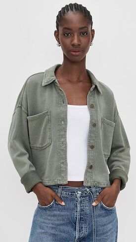 Z SUPPLY Women's All Day Cropped Faux Suede Jacket, Coconut, Tan, M in Kuwait