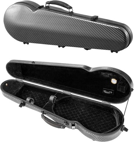VEVOR 4/4 Full Size Violin Case, Built-in Hygrometer, Lightweight Portable Travel Carrying Bag, with Plush Lining, Shoulder Straps, Anti-Scratch, Professional Oblong Shape, for Violin, Black in Kuwait