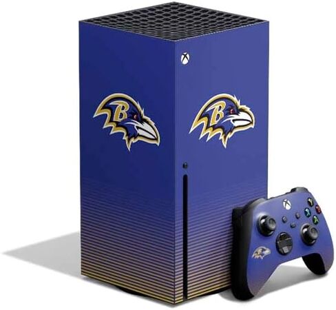 Skinit Decal Gaming Skin Compatible with Xbox Series X Bundle - Officially Licensed NFL Baltimore Ravens Breakaway Design in Saudi Arabia