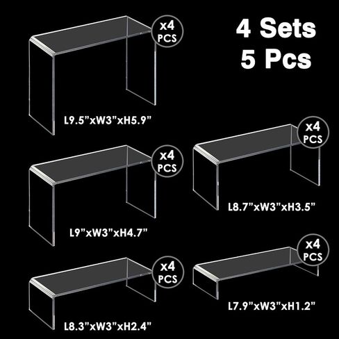 Fixwal 10pcs 2 مجموعة من الناهدات الأكريليك للعرض منظم العطور الصافية يقف صناديق عرض الأكريليك لأرقام العرض والكب كيك والمجوهرات والألعاب والعطور والمزيد (حجم كبير) in Kuwait