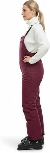 Arctic Quest Womens Ski Snow Bibs Pants Insulated Water Resistant Overalls Snowboarding Winter Waterproof Pants Women, White, Medium in Kuwait