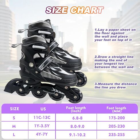 Adjustable Inline Skates for Kids and Teens Ages 4-16, All 8 Wheels of Inline Roller Skates Light Up, Safe and Fun Illuminating for Outdoor Indoor Sports in Saudi Arabia