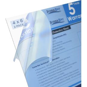 Icona Bay PET Plexiglass, Thin & Flexible Plastic Sheets (11x14 x 0.03 inch, Clear, 2 Pack), Easy to Cut for DIY Art Projects, Picture Frame Replacement Glass, PET Sheeting is Pliable Unlike Acrylic in Saudi Arabia