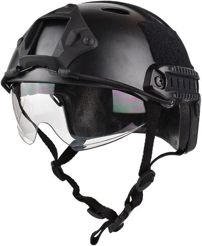 خوذة Airsoft، خوذة سريعة من نوع PJ مع نظارات Airsoft الأمامية وحامل NVG وحاجز جانبي للأنشطة الخارجية Airsoft/Paintball in Kuwait