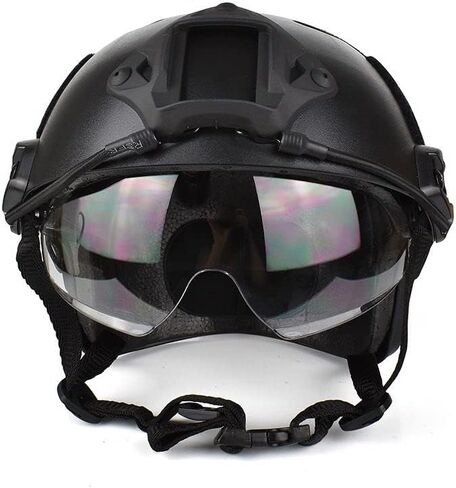 خوذة Airsoft، خوذة سريعة من نوع PJ مع نظارات Airsoft الأمامية وحامل NVG وحاجز جانبي للأنشطة الخارجية Airsoft/Paintball in Kuwait