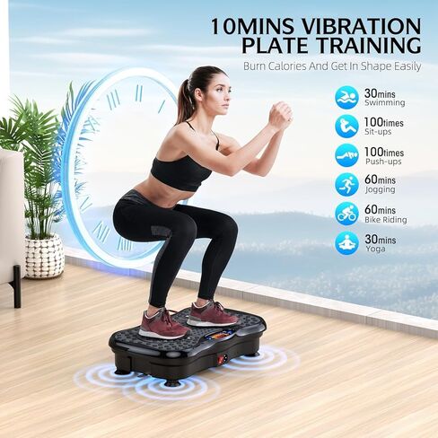 Vibration Plate Exercise Machine, Lymphatic Drainage Machine for Weight Loss, Lymphatic Drainage & Muscle Recovery, Multiple Speeds with Bluetooth & Remote, Max User Weight 330lbs in Saudi Arabia