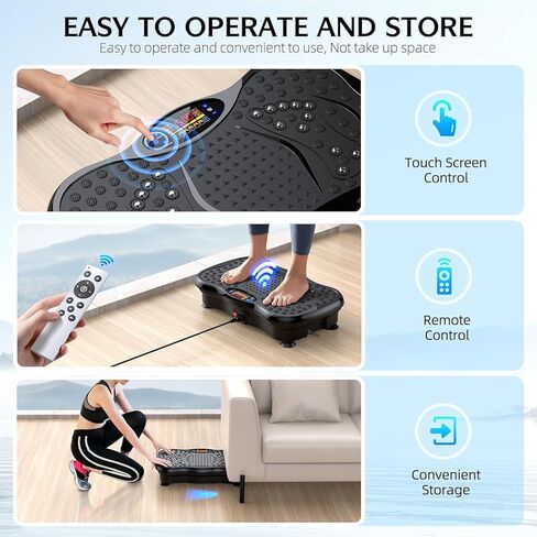 Vibration Plate Exercise Machine, Lymphatic Drainage Machine for Weight Loss, Lymphatic Drainage & Muscle Recovery, Multiple Speeds with Bluetooth & Remote, Max User Weight 330lbs in Saudi Arabia
