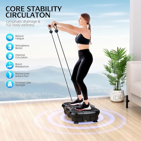 Vibration Plate Exercise Machine, Lymphatic Drainage Machine for Weight Loss, Lymphatic Drainage & Muscle Recovery, Multiple Speeds with Bluetooth & Remote, Max User Weight 330lbs in Saudi Arabia