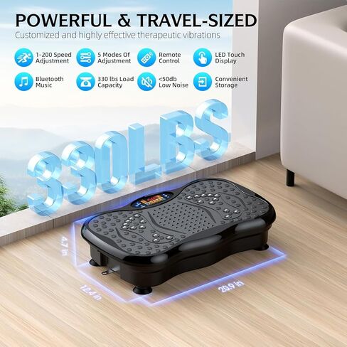 Vibration Plate Exercise Machine, Lymphatic Drainage Machine for Weight Loss, Lymphatic Drainage & Muscle Recovery, Multiple Speeds with Bluetooth & Remote, Max User Weight 330lbs in Saudi Arabia