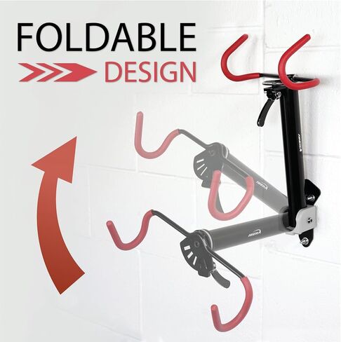 Ibera Bike Wall Mount - Secure Bike Storage up to 18kg with Adjustable Frame Holder & Soft Rubber Cradles - Garage Bike Rack for Road, MTB, Kids, Hybrid Bikes - Easy Installation & Space-Saving Design in Kuwait