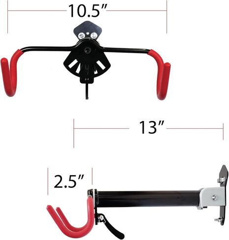 Ibera Bike Wall Mount - Secure Bike Storage up to 18kg with Adjustable Frame Holder & Soft Rubber Cradles - Garage Bike Rack for Road, MTB, Kids, Hybrid Bikes - Easy Installation & Space-Saving Design in Kuwait