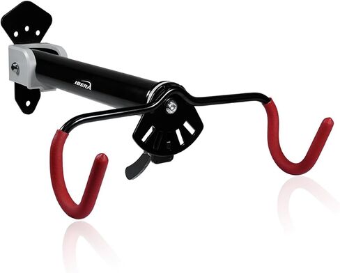 Ibera Bike Wall Mount - Secure Bike Storage up to 18kg with Adjustable Frame Holder & Soft Rubber Cradles - Garage Bike Rack for Road, MTB, Kids, Hybrid Bikes - Easy Installation & Space-Saving Design in Kuwait