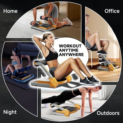 AB Trainer/Crunch Machine ، معدات تجريب AB ، 4 مقاومة قابلة للتعديل ، آلة الجلوس لممارسة تمرين المعدة ، 350 رطلاً قدرة الوزن ، ارتداد أوتوماتيكي ، آلة AB الأساسية ، معدات اللياقة البدنية للمنزل in Kuwait