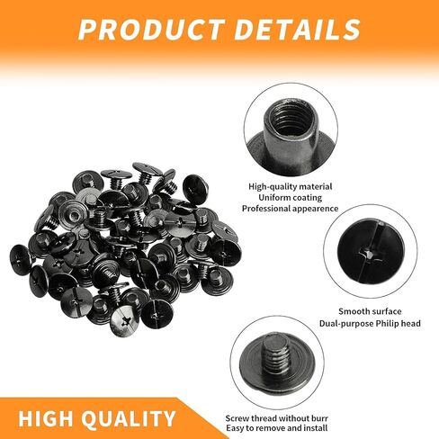 Anrui 50 Sets M4*3mm Chicago Smools ، Proteners Cross Cross Cross Branding Screw Connector in Saudi Arabia