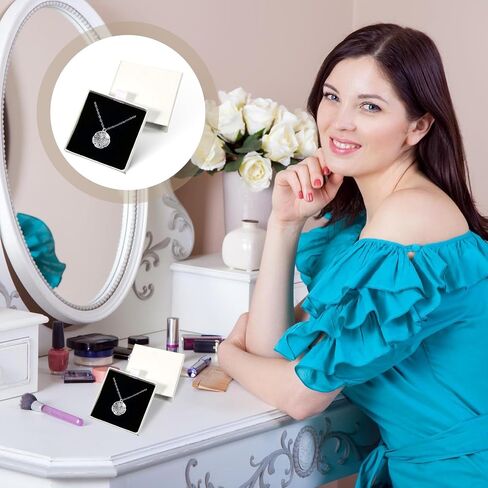 2 Pack Square Jewelry Gift Boxes Cardboard Jewelry Box with Lids Necklace Boxes for Jewelry Gift Small Gift Boxes Pendant Storage Case for Bracelets Necklaces Earrings Ring Jewelry Gift(Pink) in Saudi Arabia