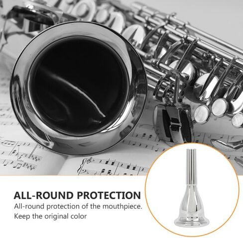 DECHOUS 13.3mm Silver CNC Plated Brass Tuba Mouthpiece High Precision Replacement for Brass Instruments Accessories in Saudi Arabia