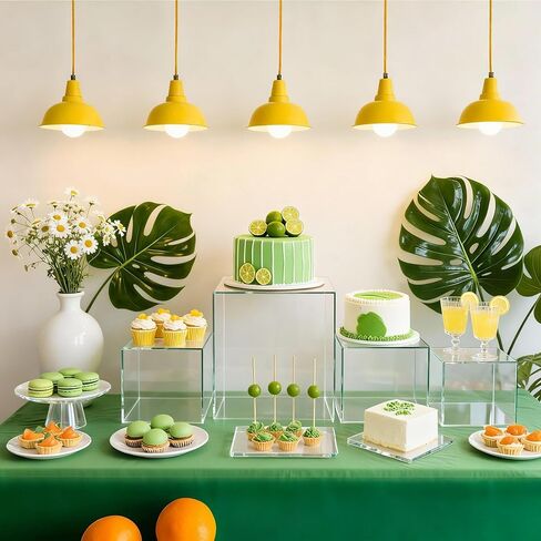 LemonRoad 8 Pcs Buffet Food Risers for Table, 5", 5.5", 6.5", 7.8'' White Acrylic Buffet Risers and Stands, Display Stand Box for Catering Dessert Collectibles Jewelry Figures Show Cube in Kuwait