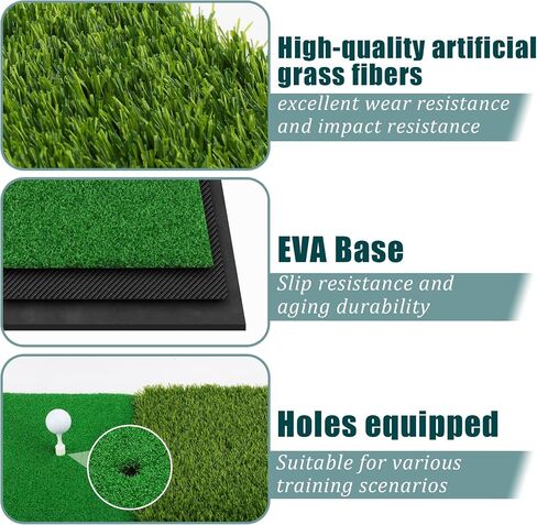 Golf Practice Mats, 3-in-1 Multi-Functional Golf Mat - Artificial Turf Golf Training Aids for Hitting,Swing & Putting Training -Perfect for Indoor & Outdoor Golf Practice (Upgrade Version) in Kuwait