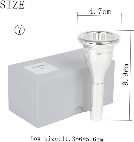 SUPVOX 13.3mm CNC Plated Brass Tuba Mouthpiece Professional Replacement Accessory for Wind Instruments Silver Finish for Musicians and Tuba Players in Saudi Arabia