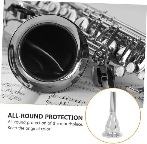 SUPVOX 13.3mm CNC Plated Brass Tuba Mouthpiece Professional Replacement Accessory for Wind Instruments Silver Finish for Musicians and Tuba Players in Saudi Arabia