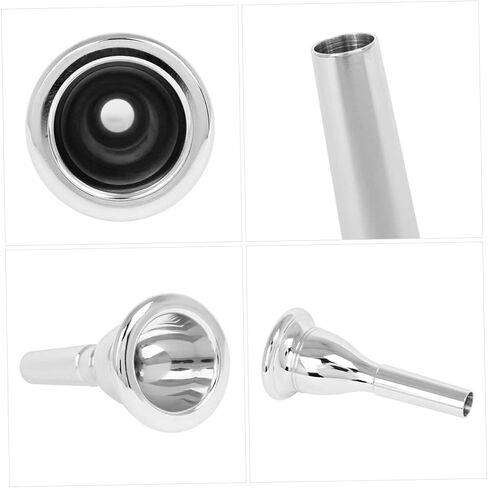 SUPVOX 13.3mm CNC Plated Brass Tuba Mouthpiece Professional Replacement Accessory for Wind Instruments Silver Finish for Musicians and Tuba Players in Saudi Arabia