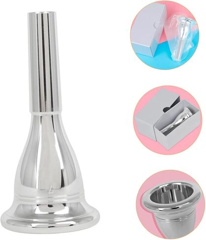SUPVOX 13.3mm CNC Plated Brass Tuba Mouthpiece Professional Replacement Accessory for Wind Instruments Silver Finish for Musicians and Tuba Players in Saudi Arabia