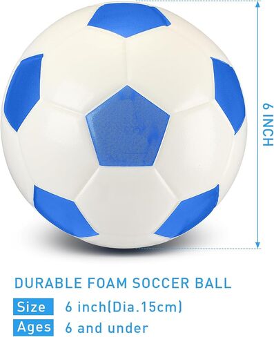 Junkin 4 Pcs Foam Soccer Balls for Kids 6'' Mini Soft Foam Soccer Ball Indoor Outdoor Small Quiet Ball for Toddlers Beginner Practice Training Backyard Play Game Back to School(4 Color,Dark) in Saudi Arabia