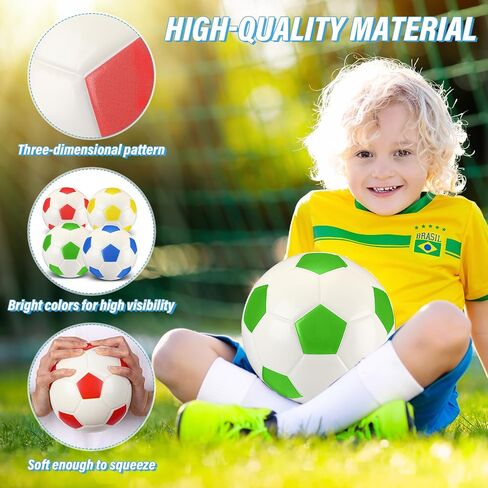 Junkin 4 Pcs Foam Soccer Balls for Kids 6'' Mini Soft Foam Soccer Ball Indoor Outdoor Small Quiet Ball for Toddlers Beginner Practice Training Backyard Play Game Back to School(4 Color,Dark) in Saudi Arabia