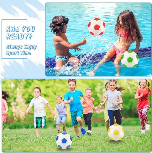 Junkin 4 Pcs Foam Soccer Balls for Kids 6'' Mini Soft Foam Soccer Ball Indoor Outdoor Small Quiet Ball for Toddlers Beginner Practice Training Backyard Play Game Back to School(4 Color,Dark) in Saudi Arabia
