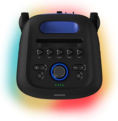 Philips TAX5000 Bluetooth Party Speaker, 200W Max Sound, Bass+, RGB Lightshow, 14H Battery, TWS & Auracast Multi-Speaker, Dual Mic & Guitar Input, Karaoke, Portable with Wheels, IPX4 Splash-Proof in Saudi Arabia